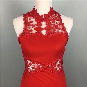 Red Lace Maxi Dress